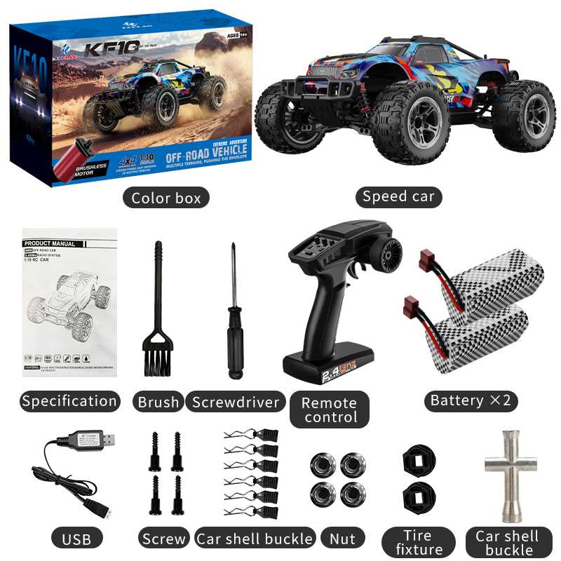 KFPLAN KF10 1/10 Brushless RC Car-50km/h, 4WD, High-Speed Performance