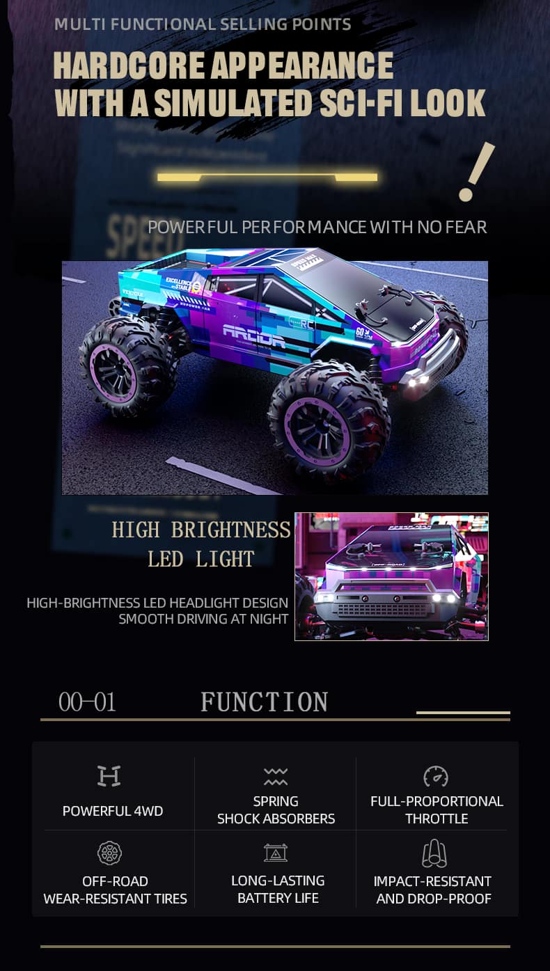 JJRC C8821 / 1/16 Scale 4WD RC Off-Road Truck High Speed Metal Drive