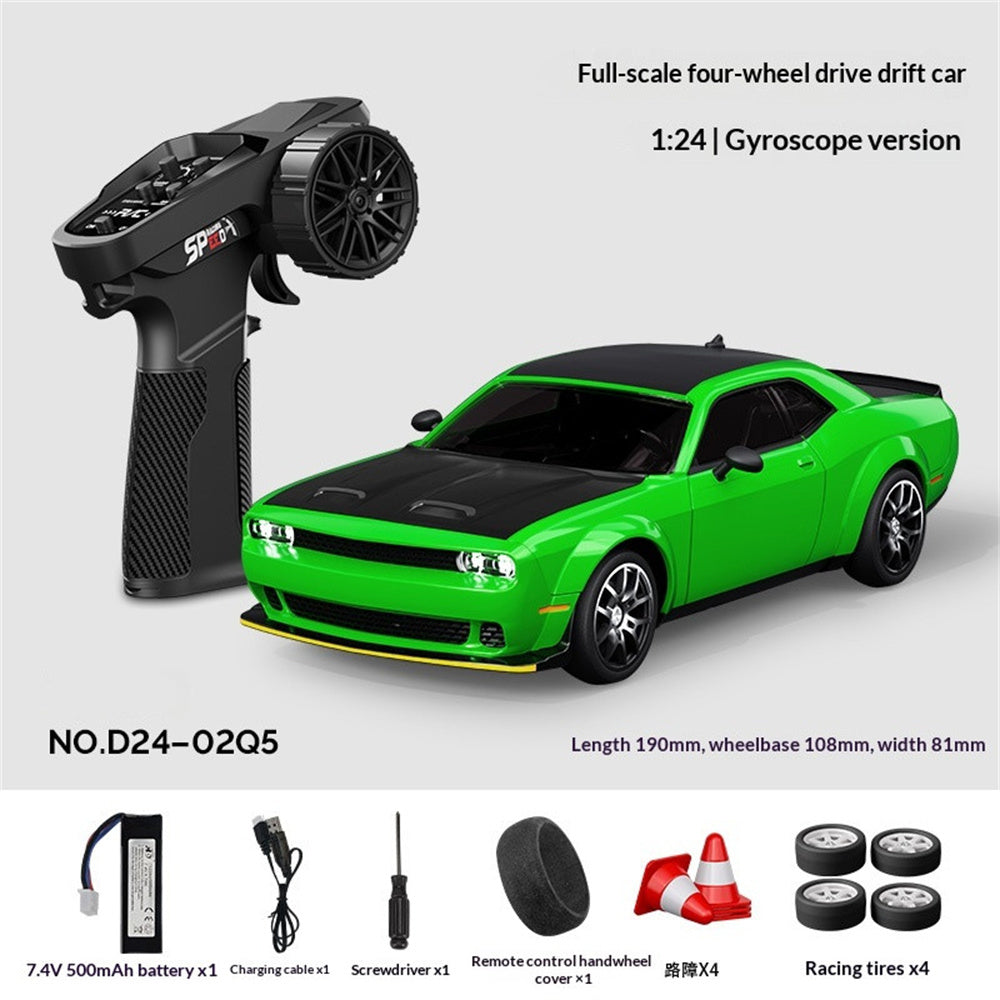 Hstar D24-02Q5 RTR 1/24 2.4G 4WD MIni Drift RC Car  Gyro Full Proportional LED Light Remote Control High-Speed Motor On-Road Racing Vehicle Model Boys Gifts Toys
