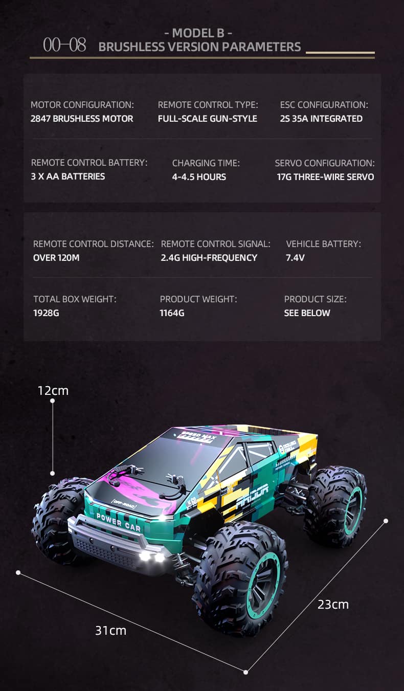 JJRC C8821 / 1/16 Scale 4WD RC Off-Road Truck High Speed Metal Drive