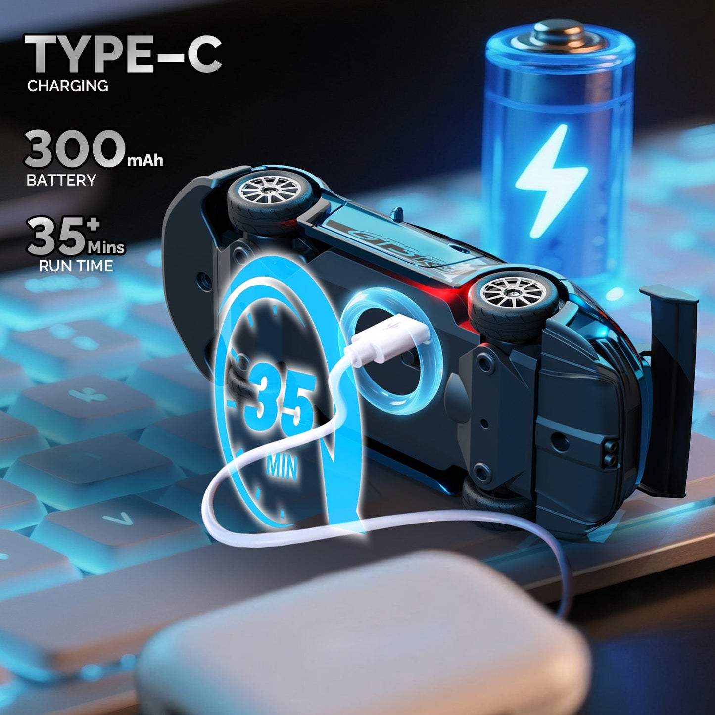 Type-C charging port of Hstar D43-01Q with LED charging indicator light