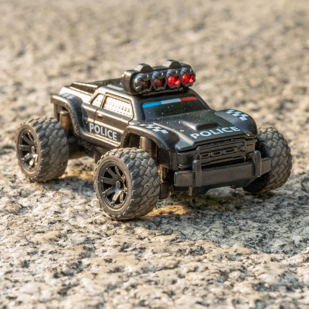 Turbo Racing 1:76 C82 2.4GHz RC Off-Road Truck Car RTR Fully Proportional Steering Police Car - Makerfire