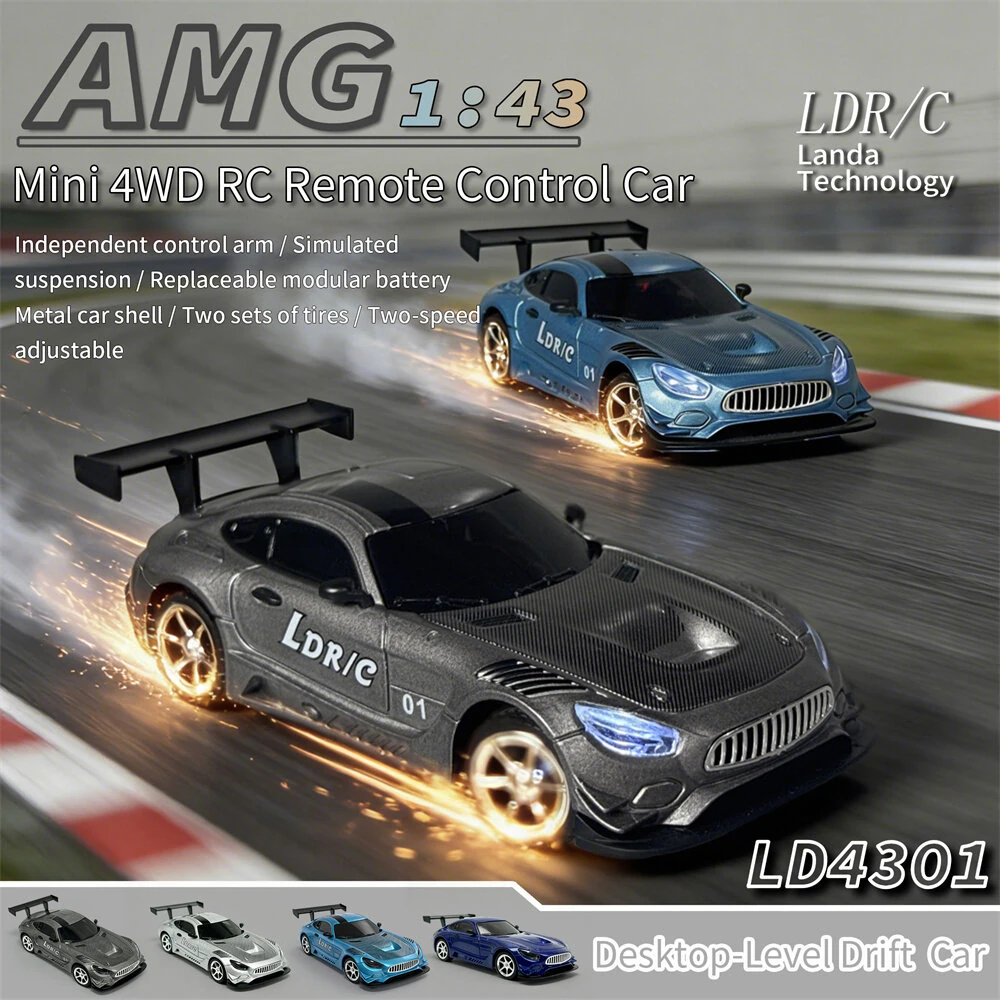LDRC LD4301 1:43 Mini 4WD Full Proportion RC Drifting Car RTR with Gyro 2.4G Remote Control