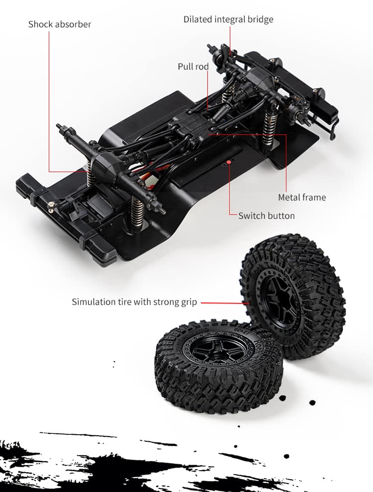 JJRC / C8809 / 1/18 Scale 4WD RC Crawler Off-Road Climbing Truck