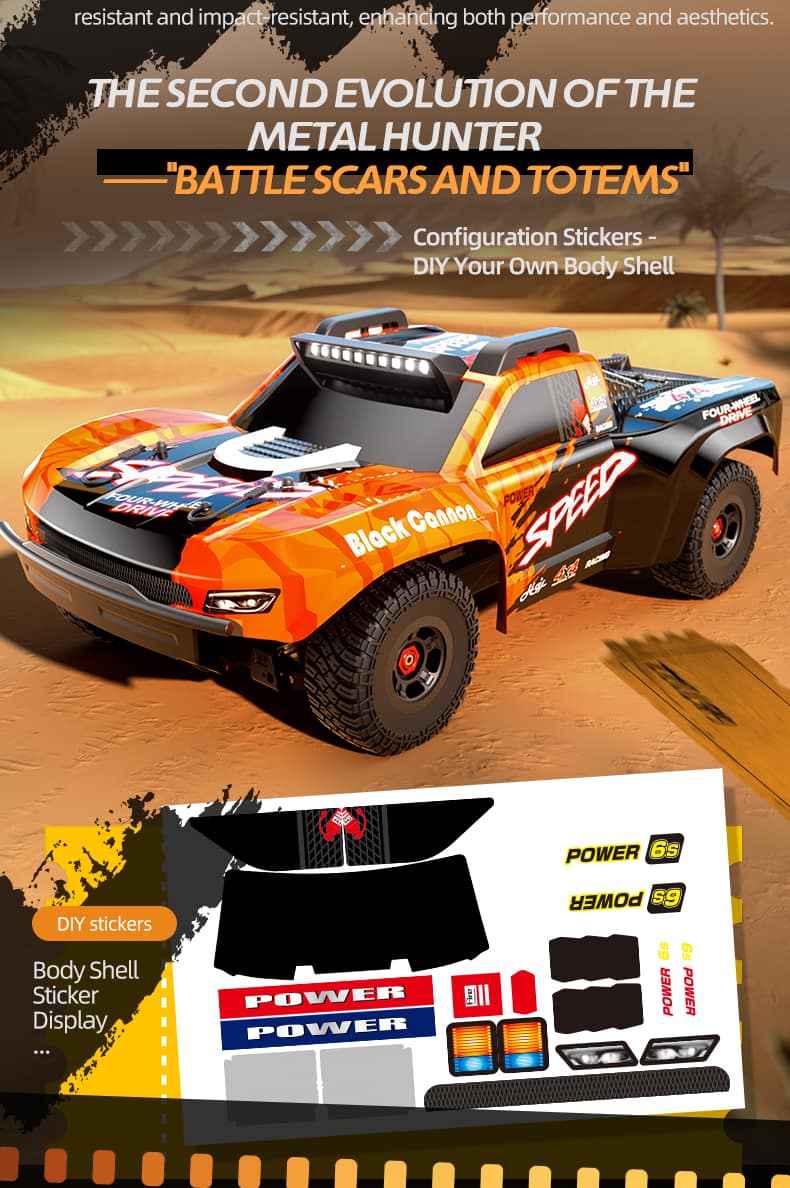 JJRC C8822 / 1/7 Scale 4WD RC Truck High Speed Baja Off Road Car