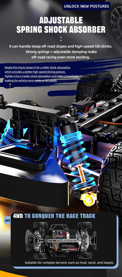 JJRC C8828 / 1/14 Scale 4WD Rally RC Car With Drift Wheels