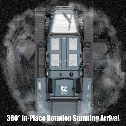 JJRC C8812 remote control tank with LED lights, 2.4G frequency, 8km/h speed, and 60m range.