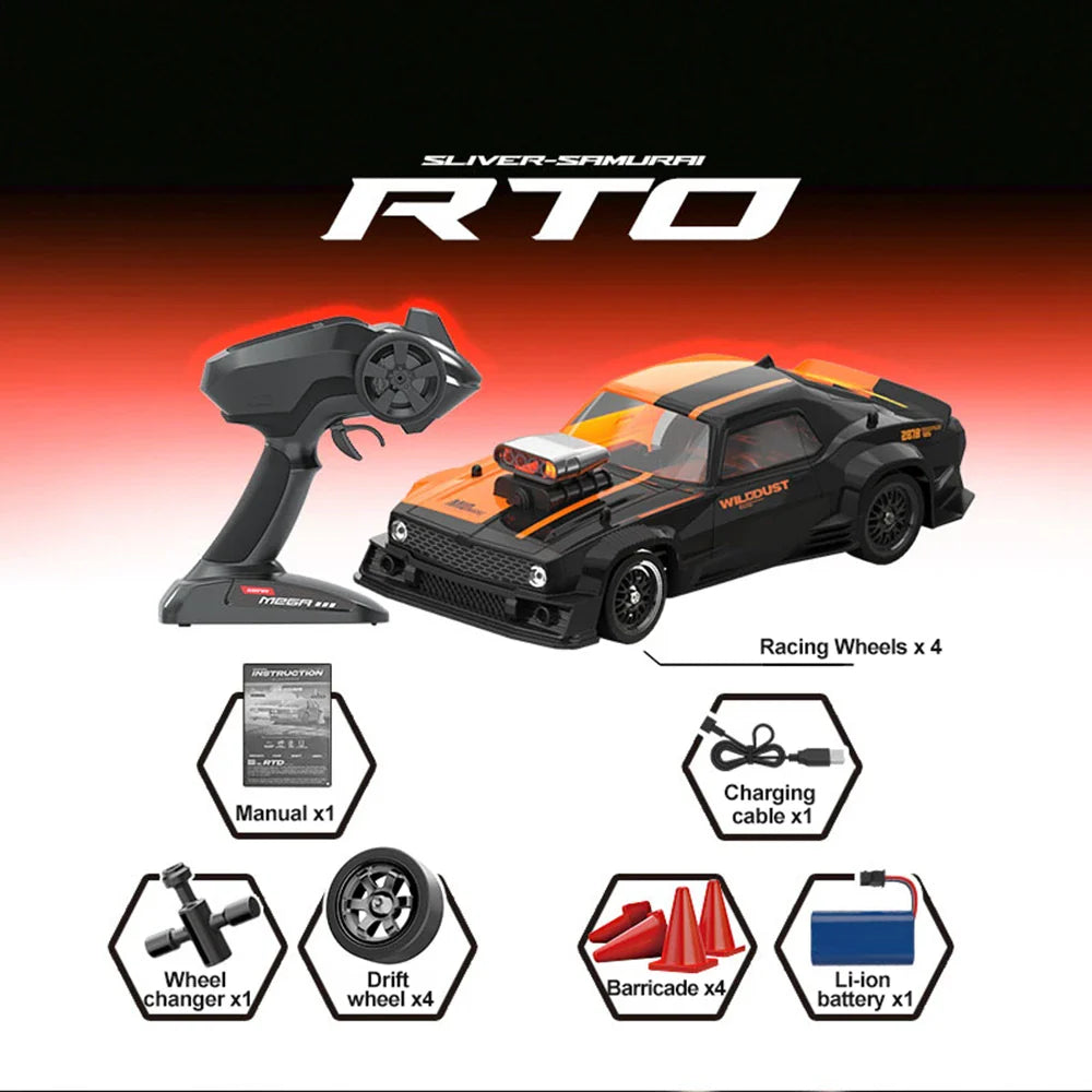 KAMTOM DC163A 1/16 4WD Drift RC Car, 50km/h, ESP Gyro, LED Lights