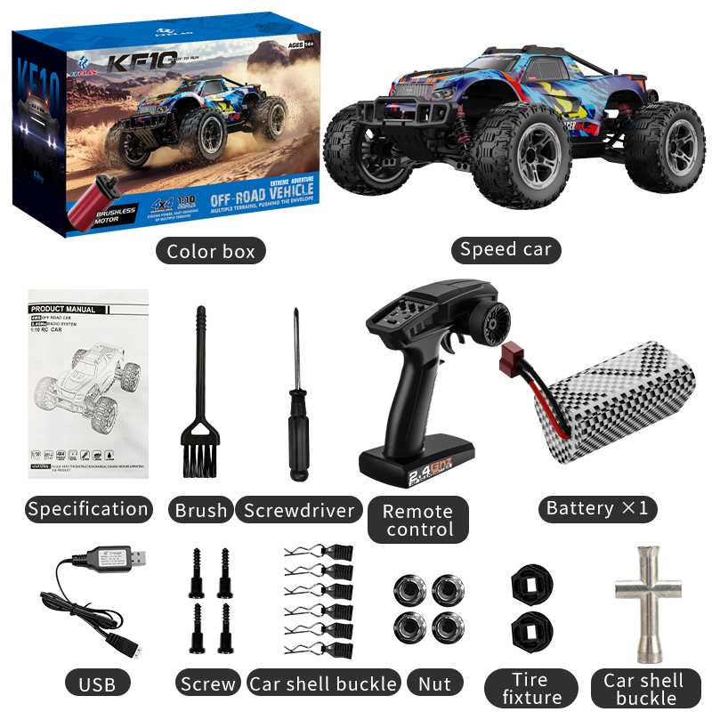 KFPLAN KF10 1/10 Brushless RC Car-50km/h, 4WD, High-Speed Performance