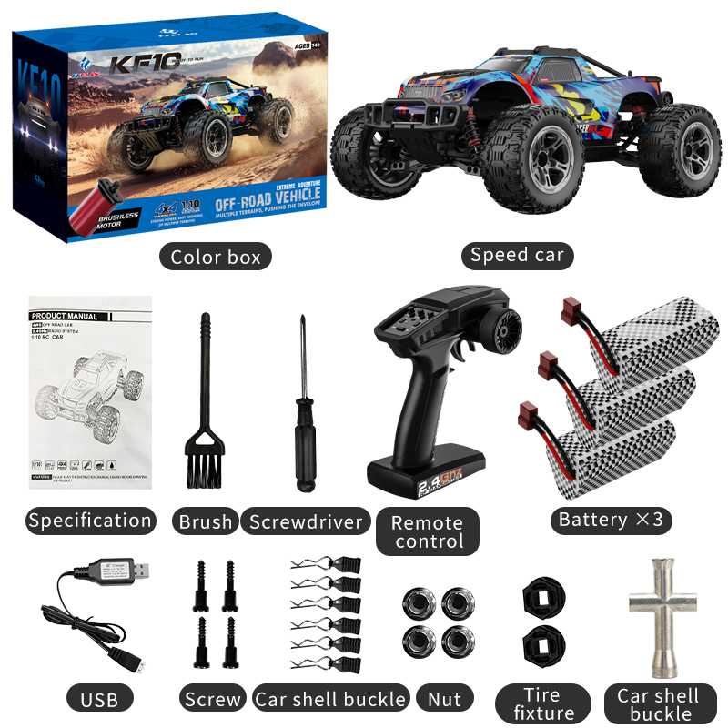 KFPLAN KF10 1/10 Brushless RC Car-50km/h, 4WD, High-Speed Performance