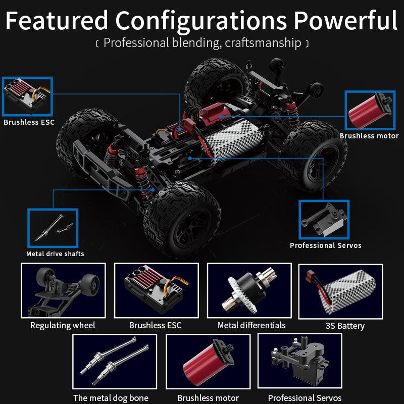 KFPLAN KF10 1/10 Brushless RC Car-50km/h, 4WD, High-Speed Performance