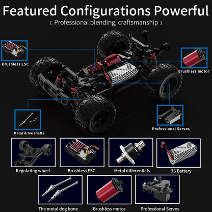 KFPLAN KF10 1/10 Brushless RC Car-50km/h, 4WD, High-Speed Performance