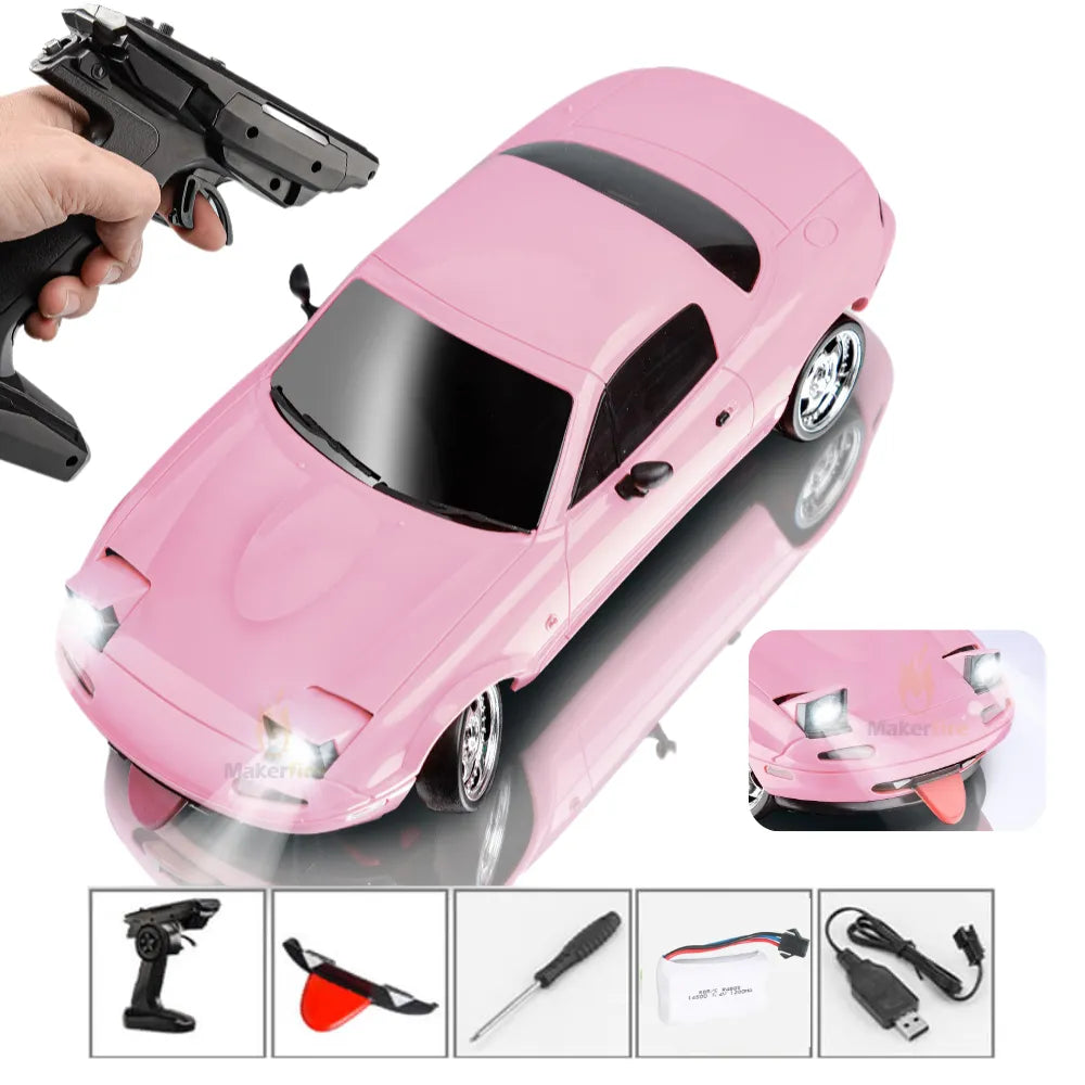 2025 - LDRC 1804 Pro - RC Drift Car RTR RWD Gyro  1/18 Mazda MX-5 1500mAh Battery LED Lights Alloy Body
