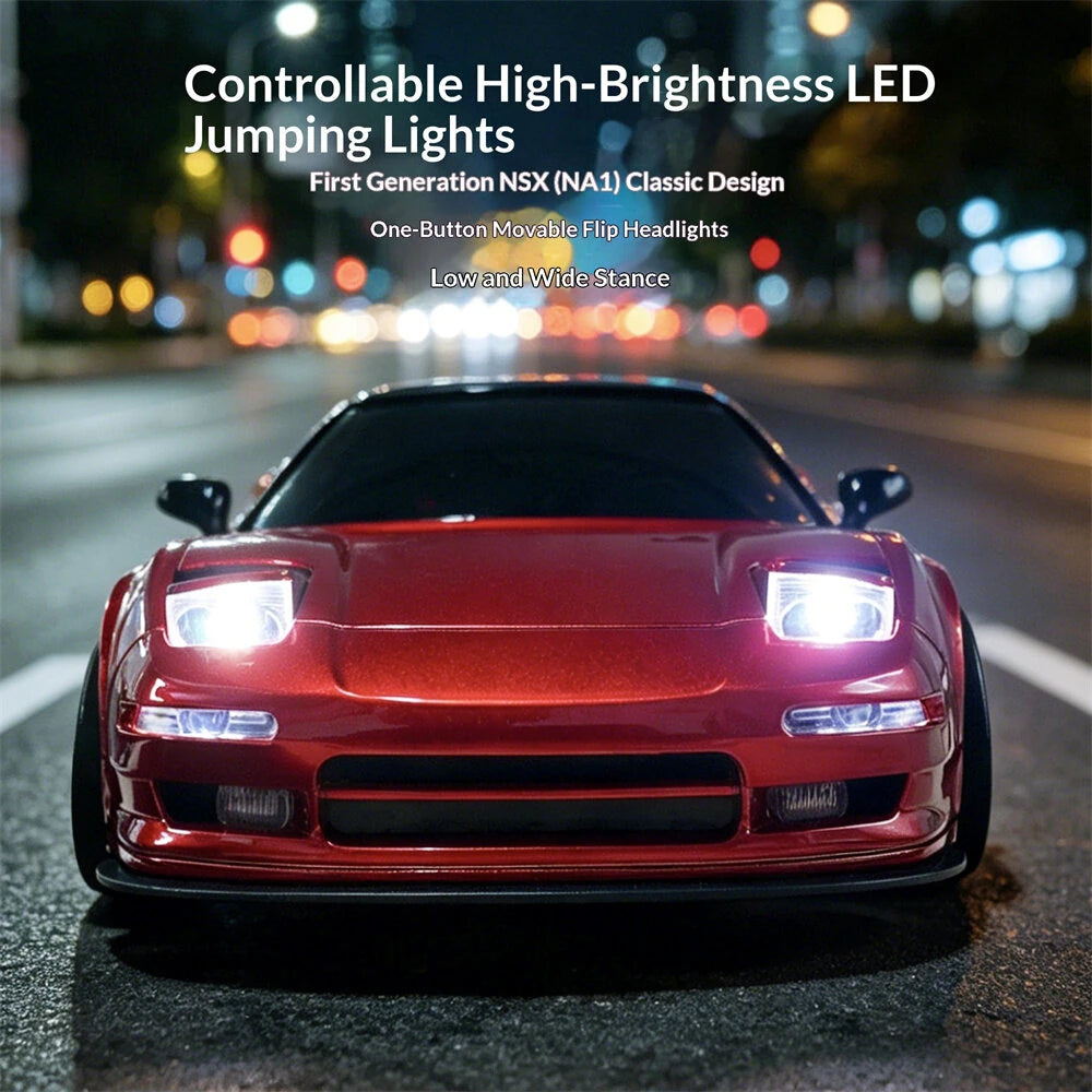 (IN Stock) New LDRC 1803 RTR 1/18 2.4G RWD NSX Drift RC Car with ESP Gyro Flip LED Light Modular Battery