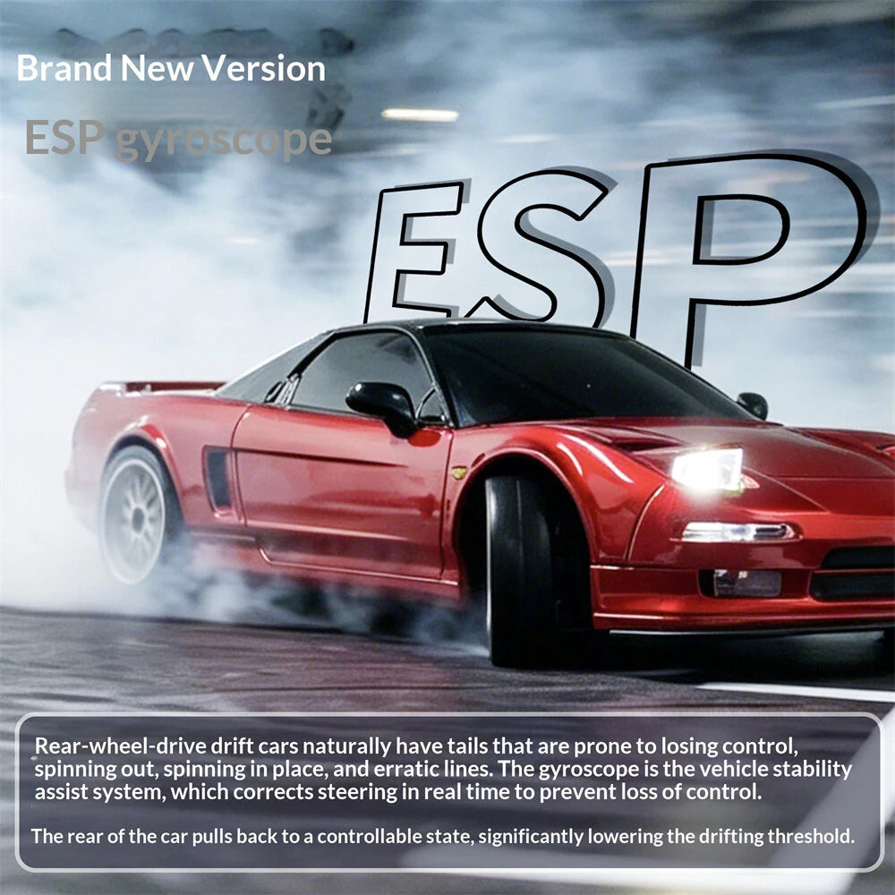 (IN Stock) New LDRC 1803 RTR 1/18 2.4G RWD NSX Drift RC Car with ESP Gyro Flip LED Light Modular Battery