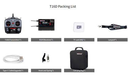 RadioLink T16D 16-Channel 2.4GHz RC Transmitter-Precision Control for Air, Land, and Water Models