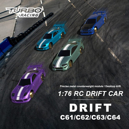 Turbo Racing C61/C62/C63/C64 1/76 Full Scale Built-in Gyroscope Mini RC Drift Car