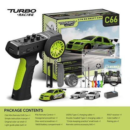 Turbo Racing C66 1:76  Mini Micro RTR RC Drift Car with Gyro