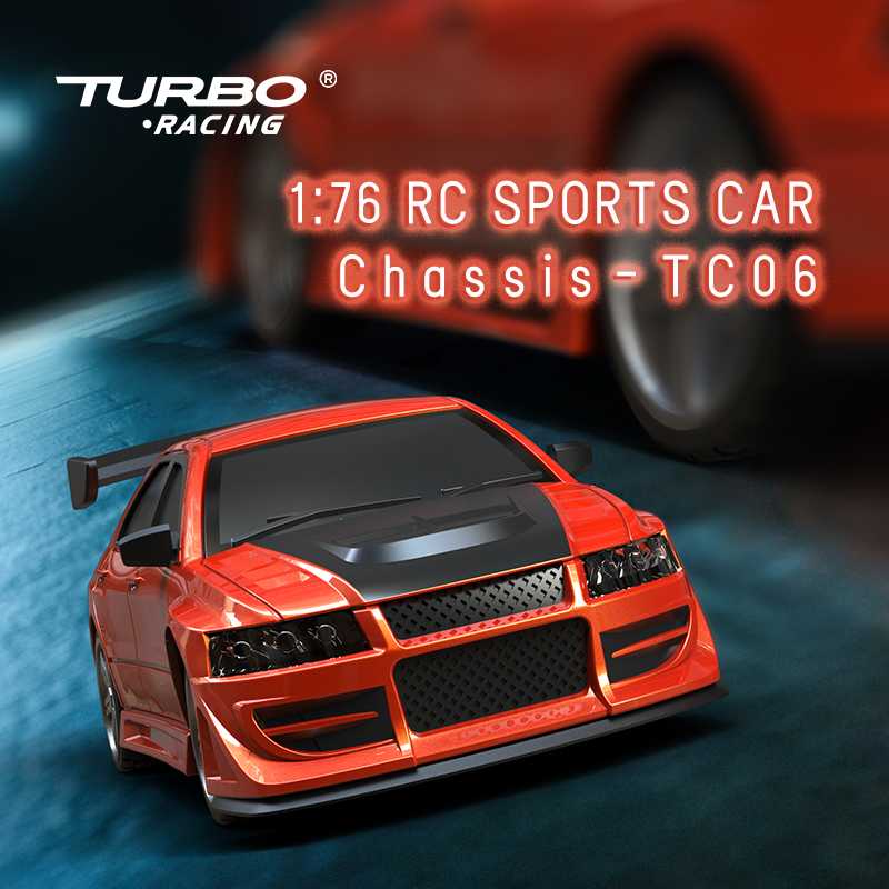 Turbo Racing C76 1:76 Classic Red 2.4G 4CH 2WD LED Lights Mini RC Sport Drifting Car