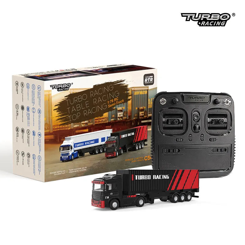 Turbo Racing 1:76 C50 Remote Control Semi Truck Trailer RC Truck - Makerfire