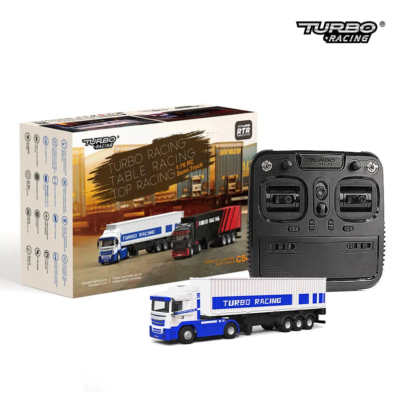 Turbo Racing 1:76 C50 Remote Control Semi Truck Trailer RC Truck - Makerfire