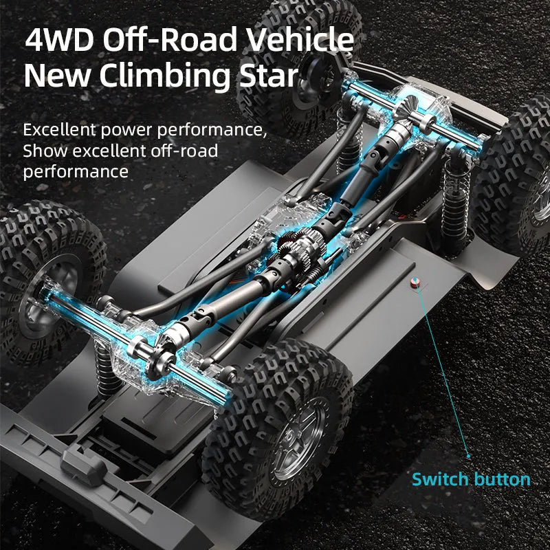 JJRC C8818 RC Crawler Car - 1/18 Scale Full Proportional Cyber Shell 4 WD Off-Road Vehicle