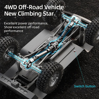 JJRC C8818 RC Crawler Car - 1/18 Scale Full Proportional Cyber Shell 4 WD Off-Road Vehicle